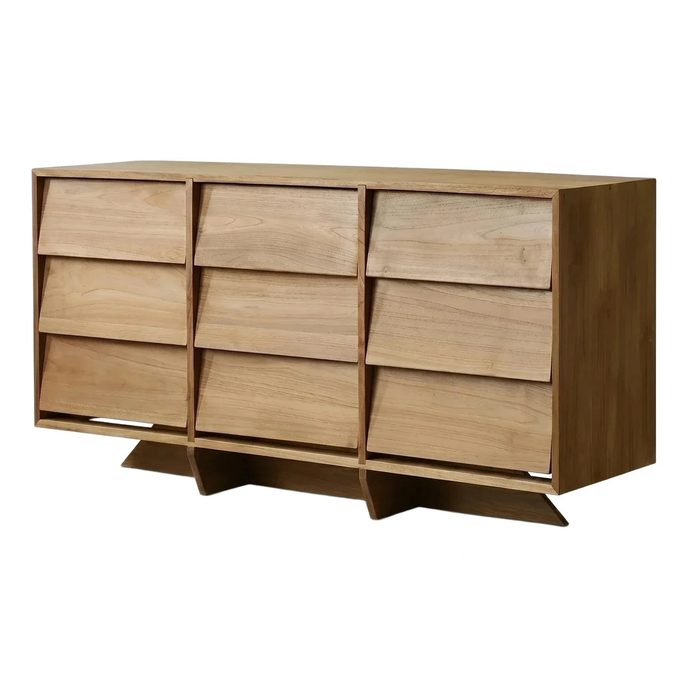 Modern Light Wood Nine-Drawer Dresser Cabinet