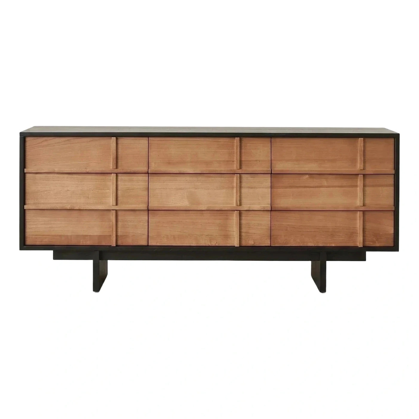Modern Nine-Drawer Sideboard with Dark Frame