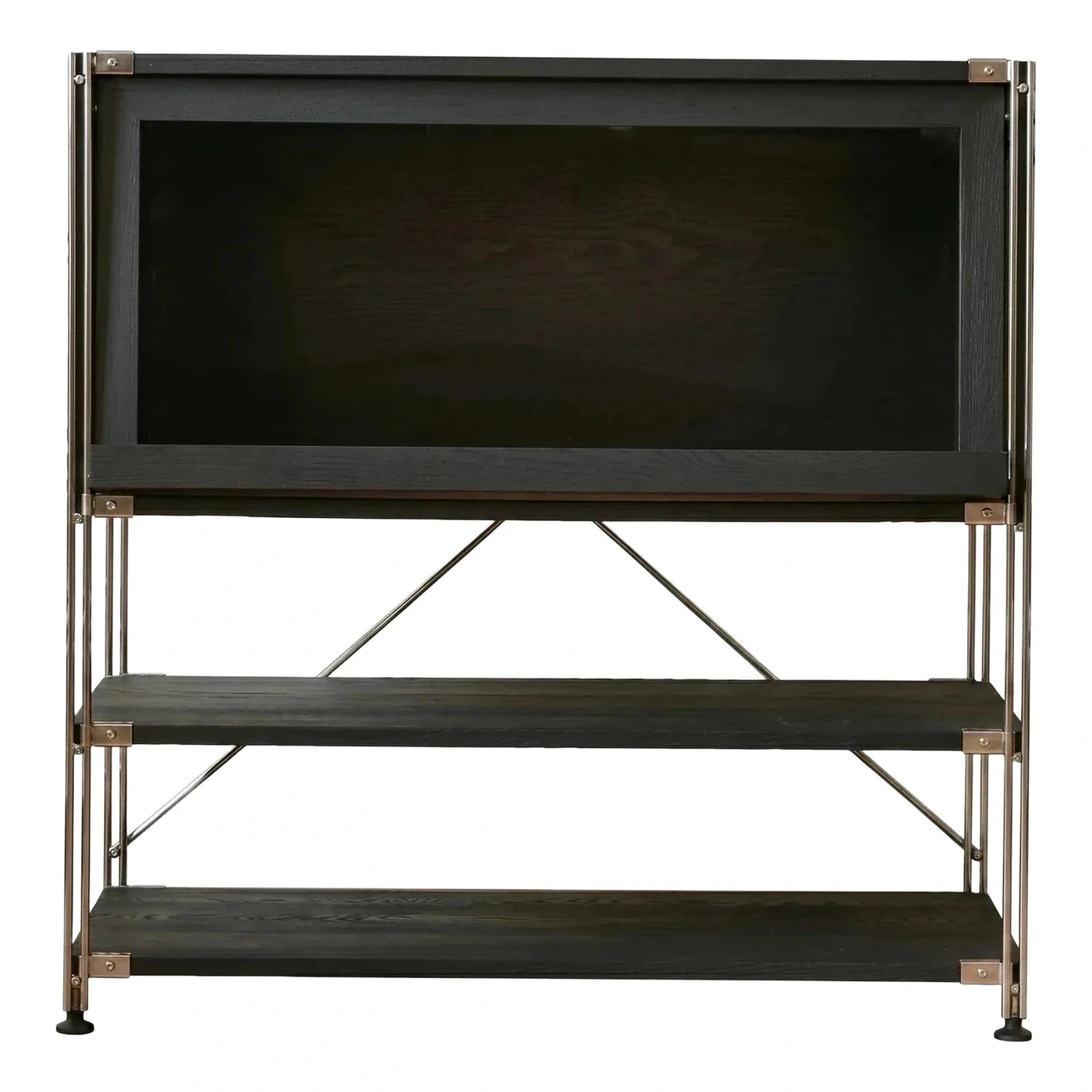 Industrial Dark Wood Metal Frame Sideboard