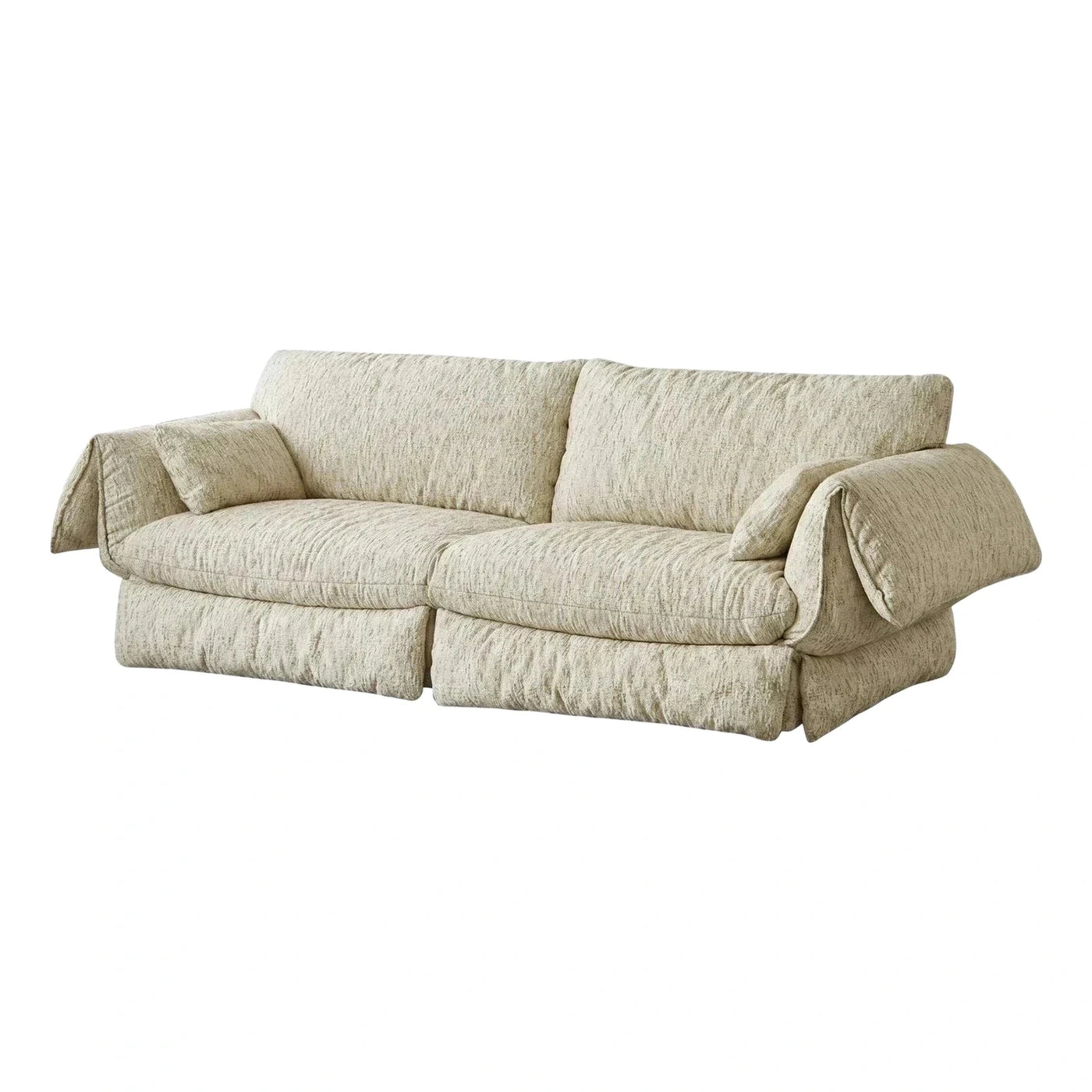 Cream Textured Fabric Modern Cloud Sofa