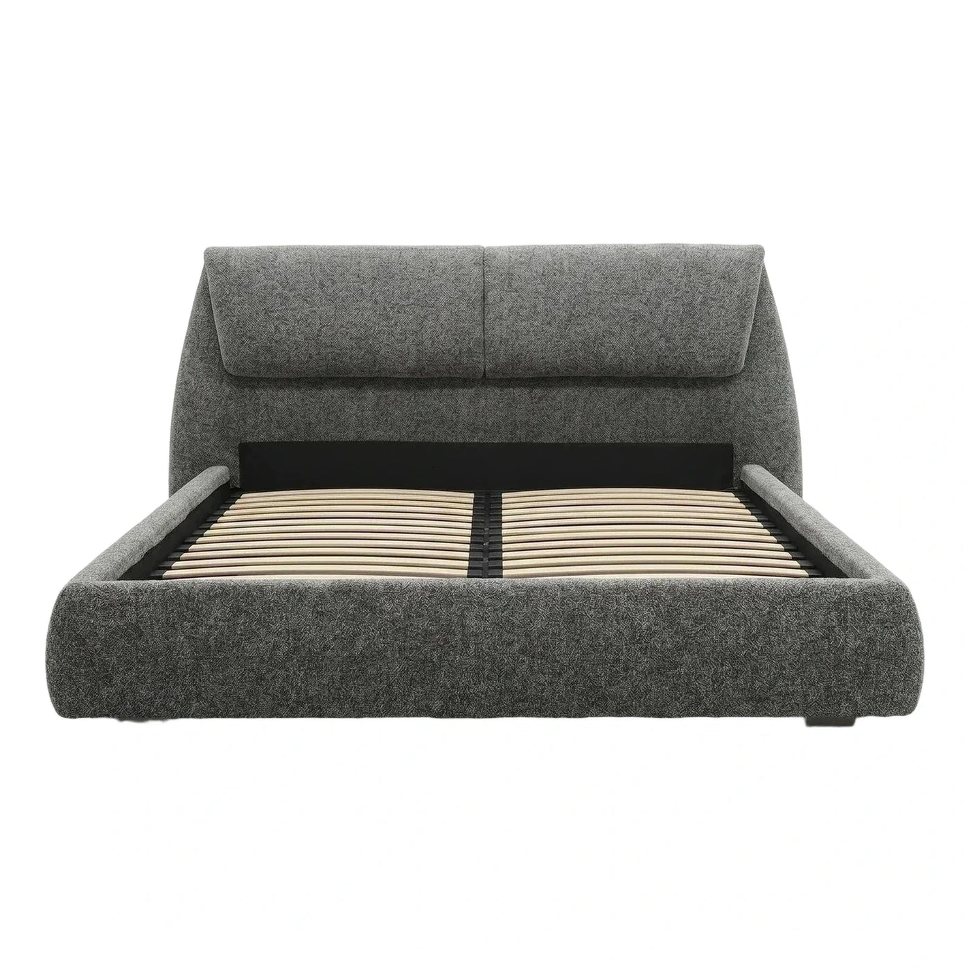 Modern Grey Upholstered Platform Bed Frame