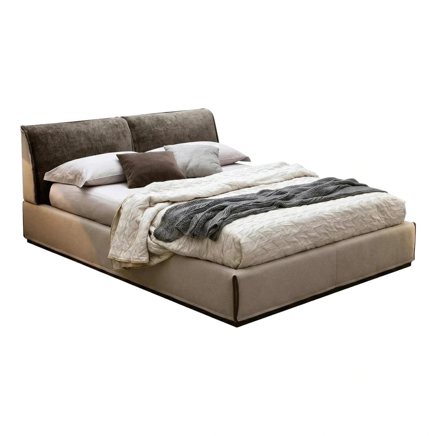 Modern Two-Tone Upholstered Platform Bed