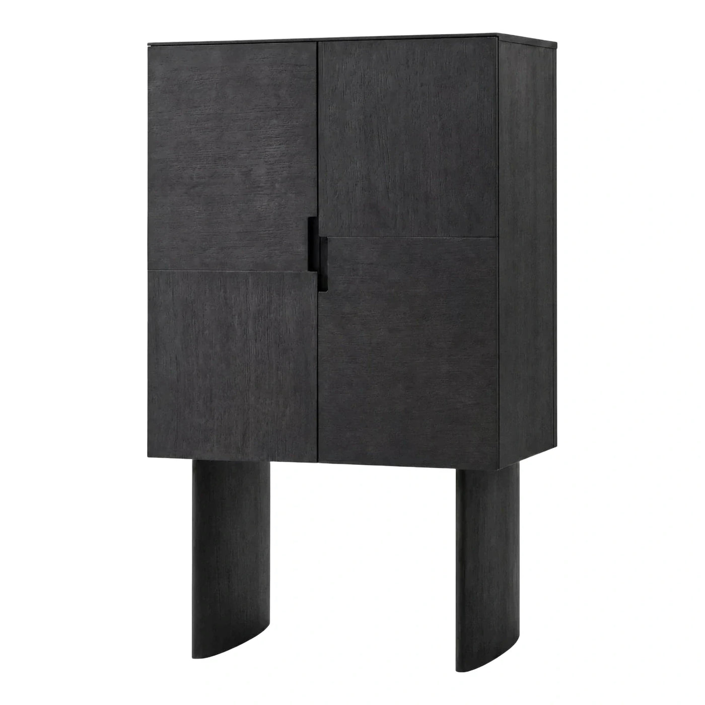 Modern Black Wood Cabinet with Sculptural Legs