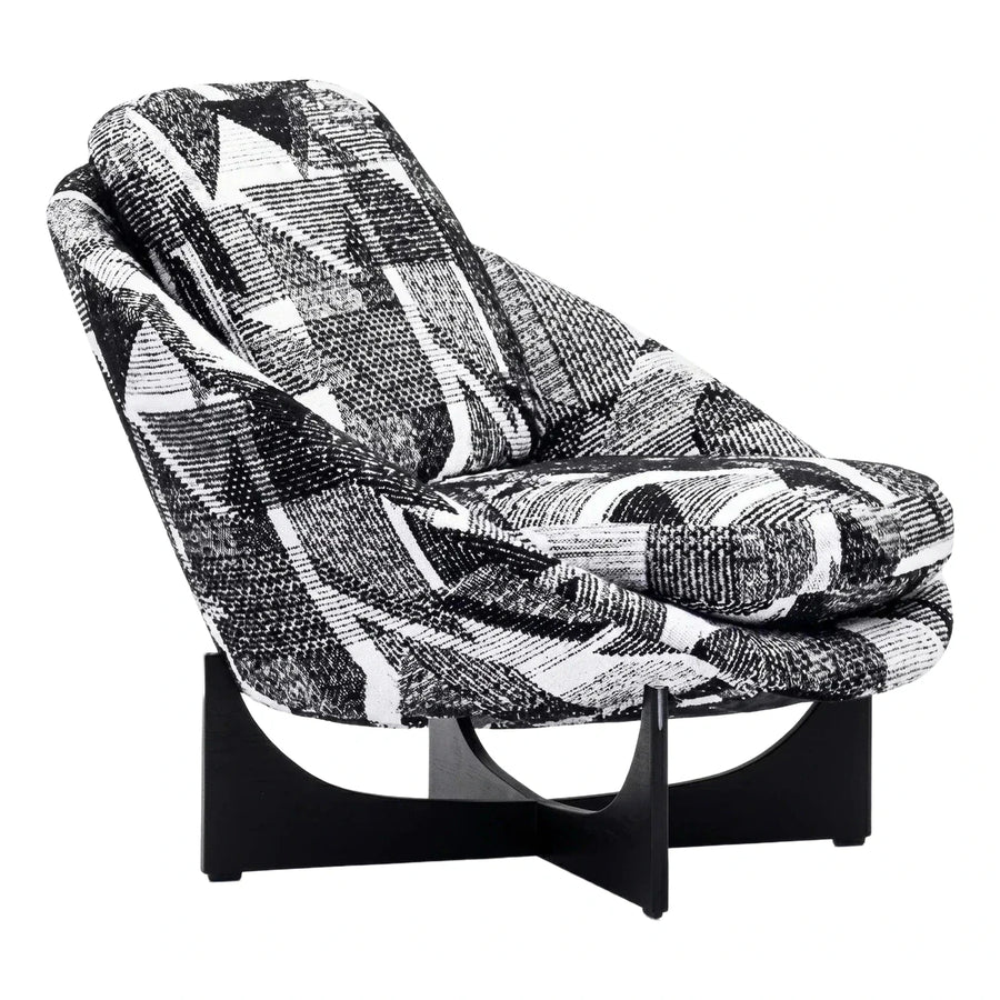 Modern Black and White Patterned Lounge Chair