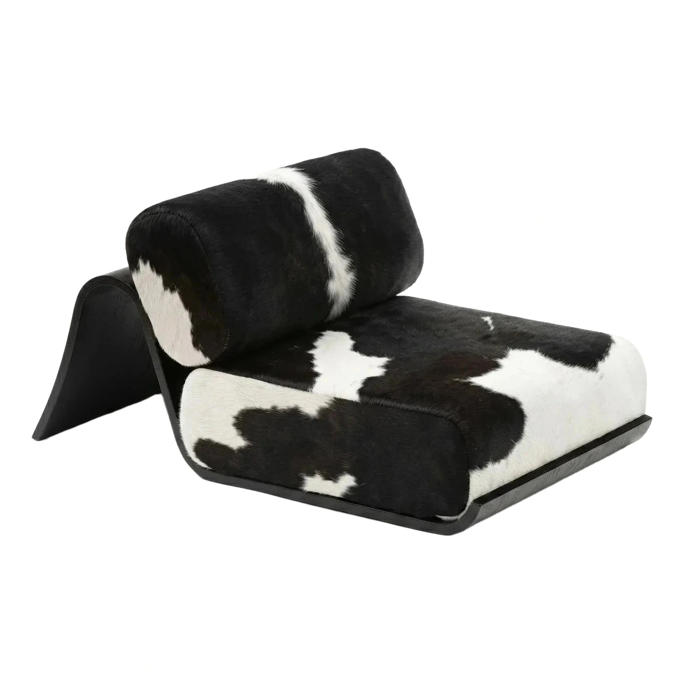 Modern Black and White Cowhide Lounge Chair