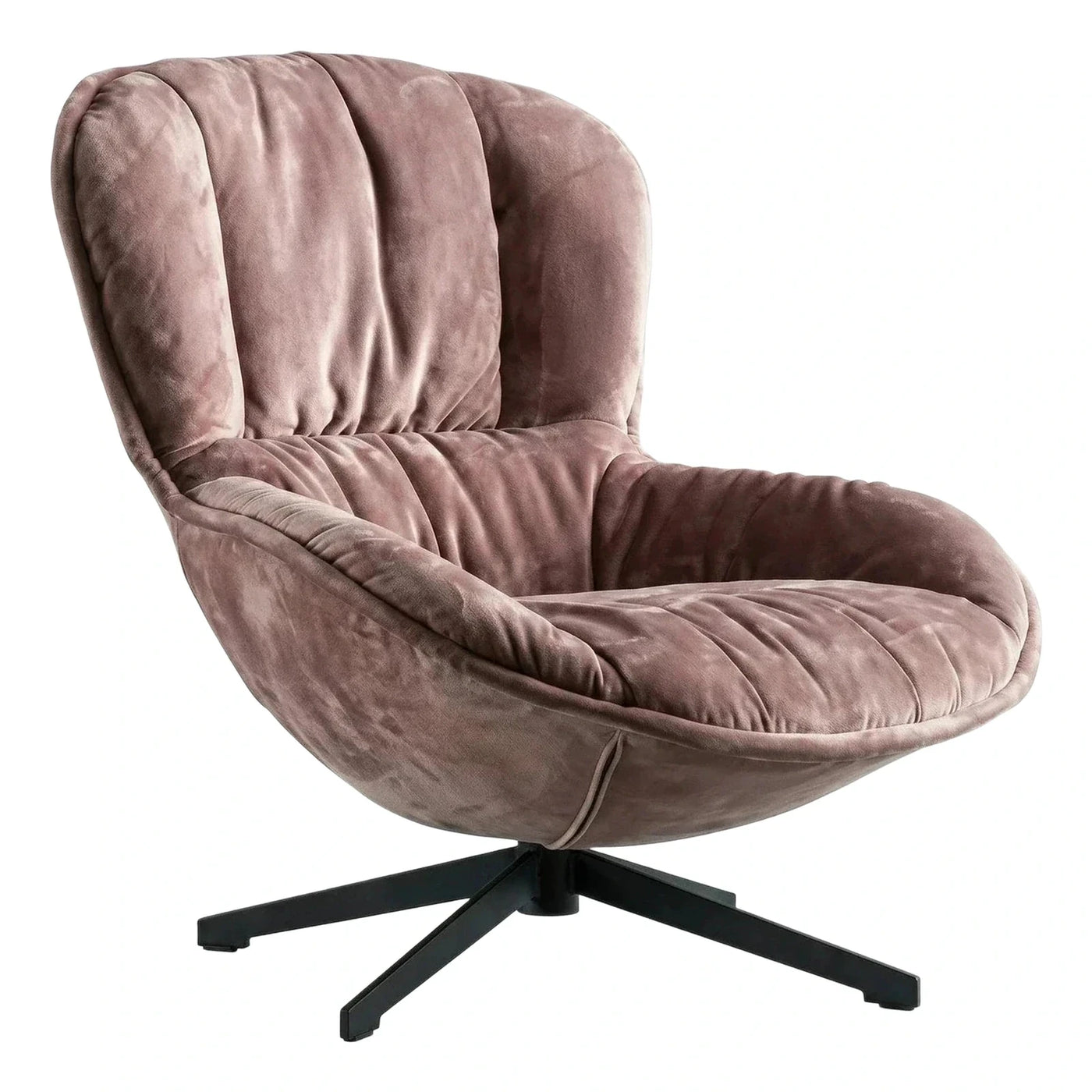Dusty Pink Velvet Swivel Lounge Chair