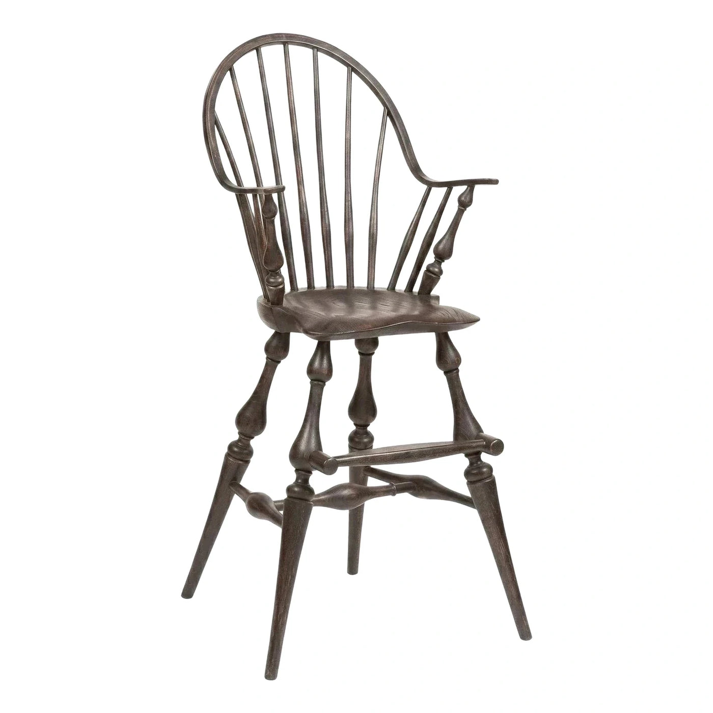 Dark Wood Windsor Armchair with Spindle Back