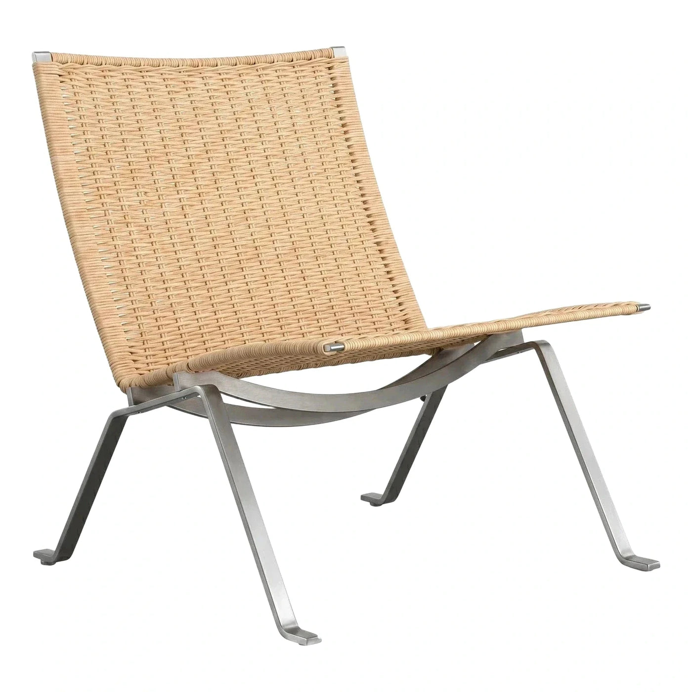 Modern Woven Rattan Lounge Chair with Steel Frame