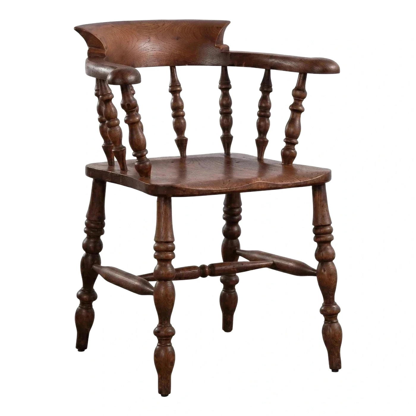 Classic Dark Wood Turned Spindle Armchair