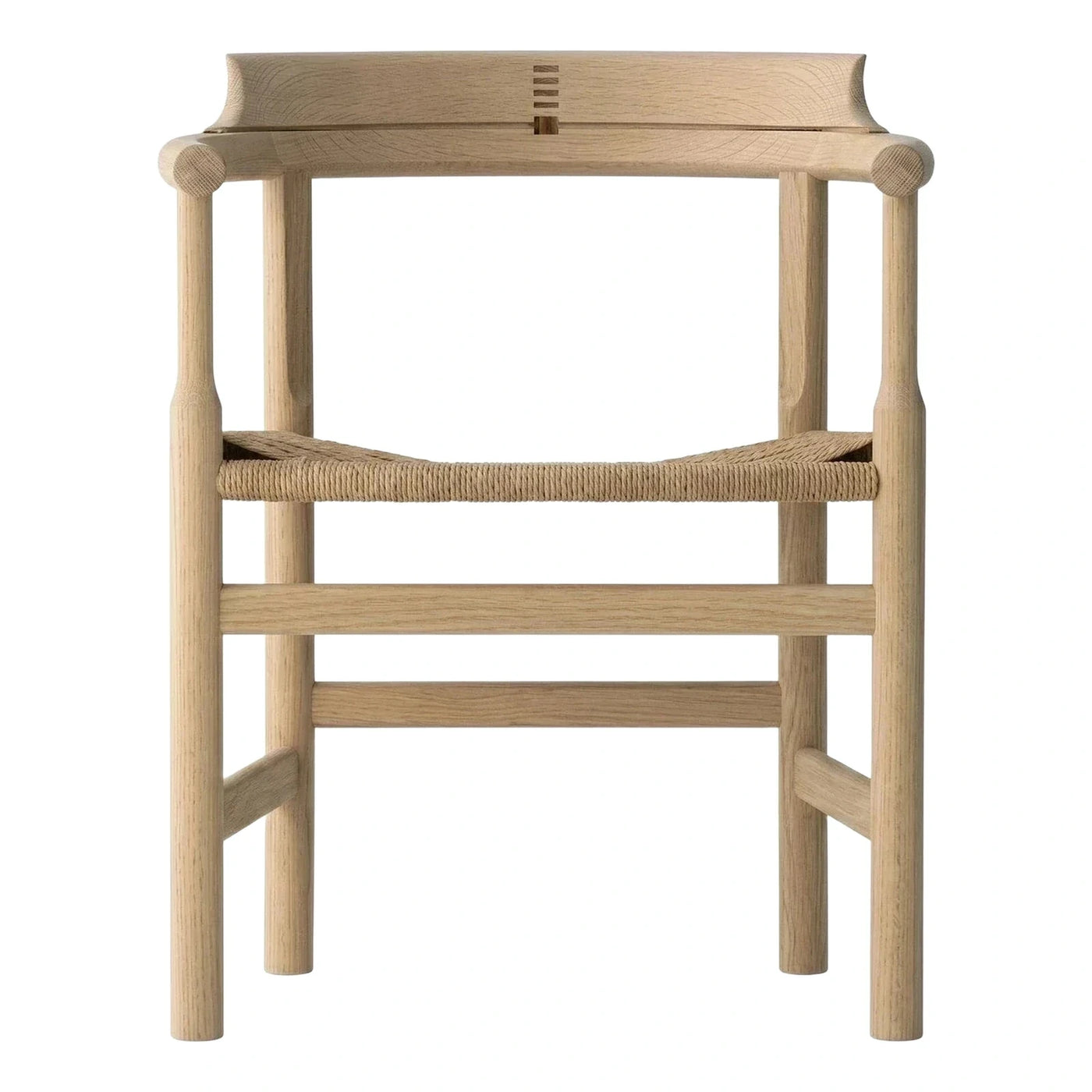 Natural Wood Lounge Chair with Woven Seat