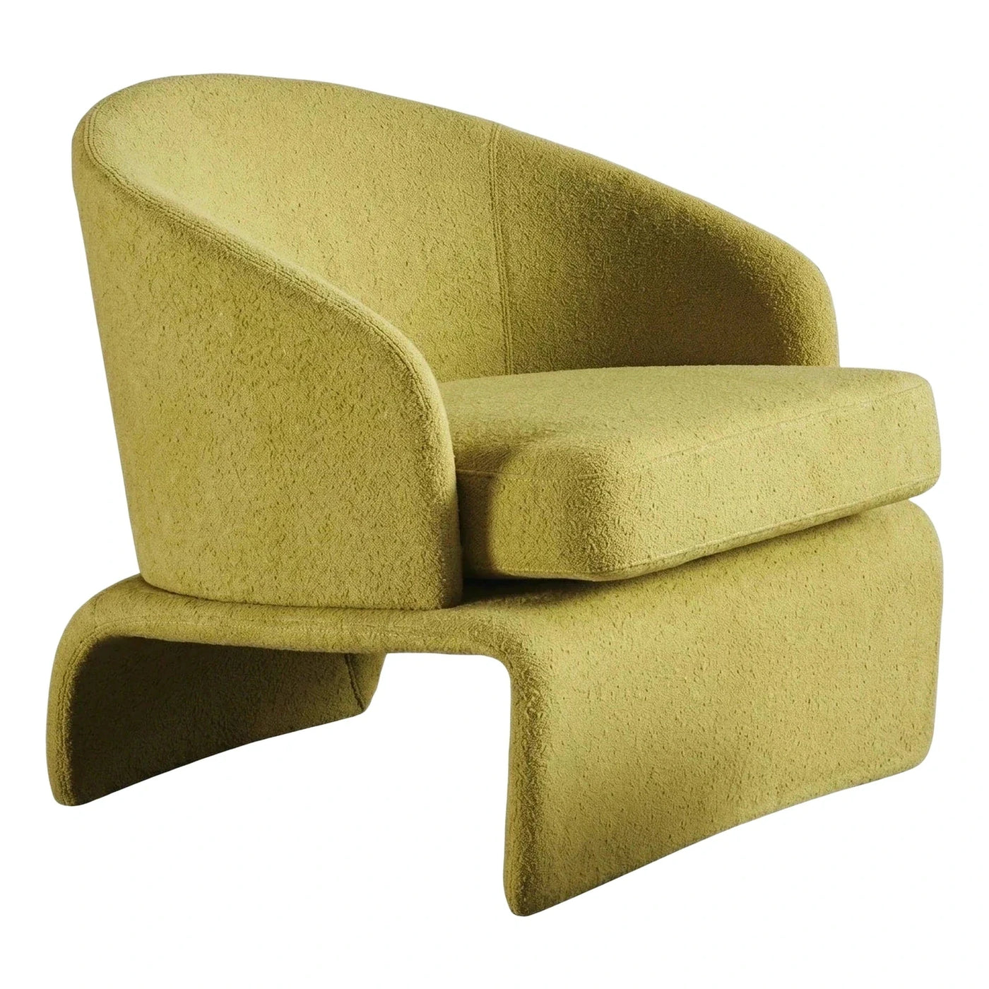 Green Boucle Sculptural Lounge Armchair
