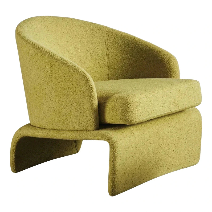 Green Boucle Sculptural Lounge Armchair