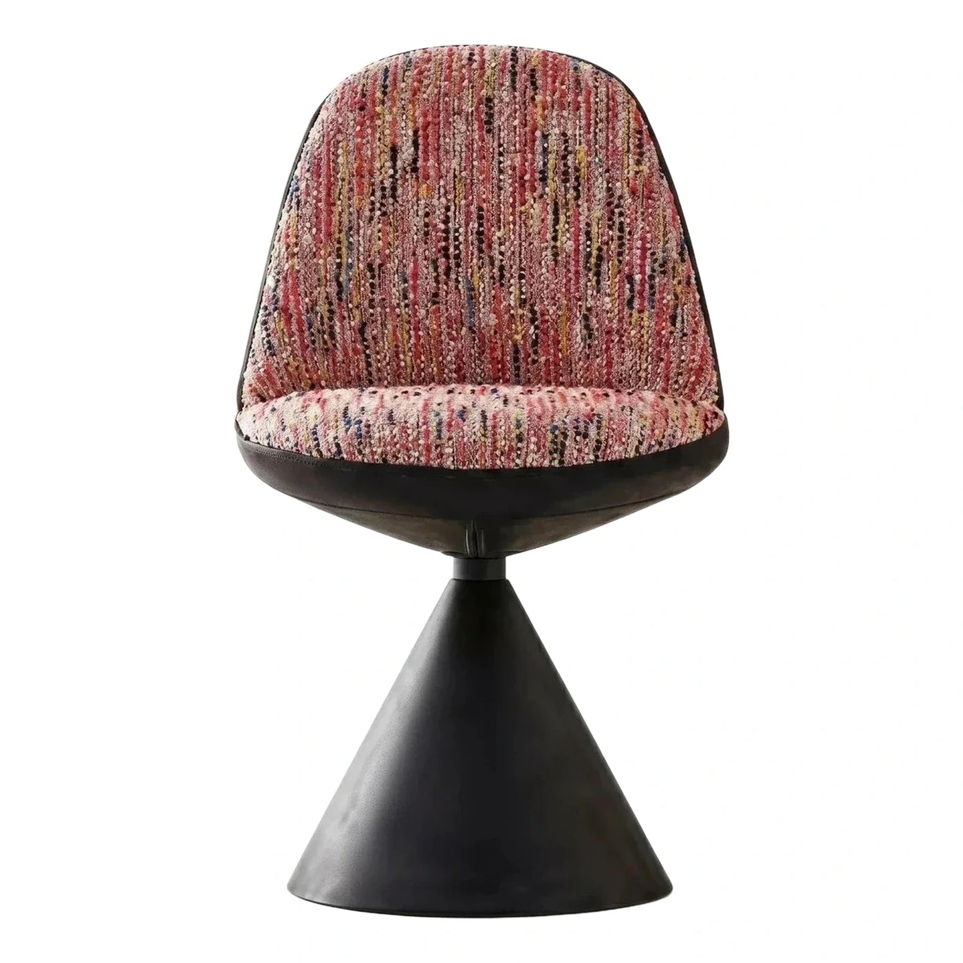 Multi-Color Textured Fabric Swivel Chair with Cone Base