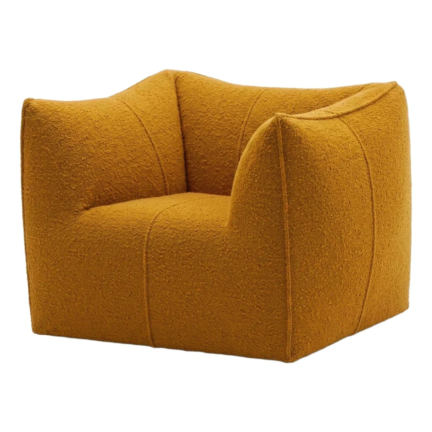 Mustard Yellow Boucle Modern Lounge Armchair