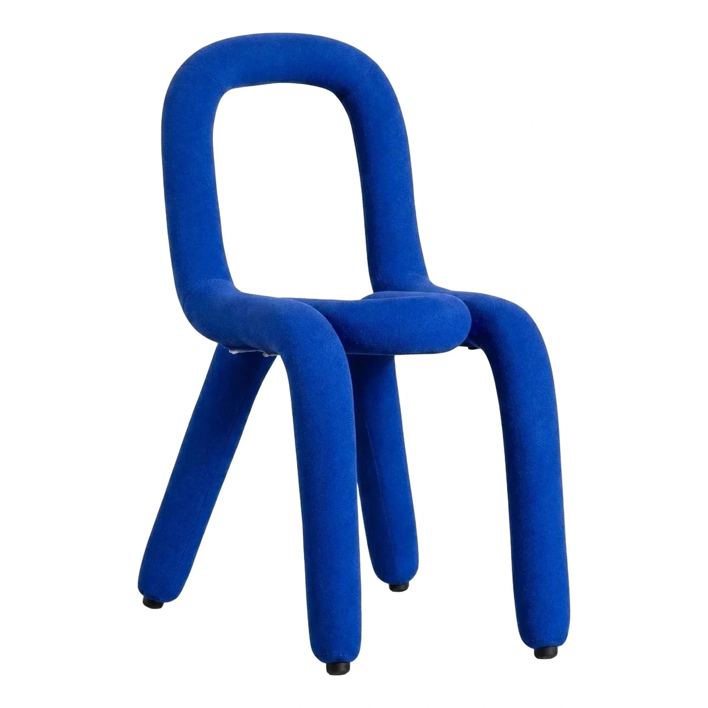 Blue Upholstered Sculptural Loop Back Accent Chair
