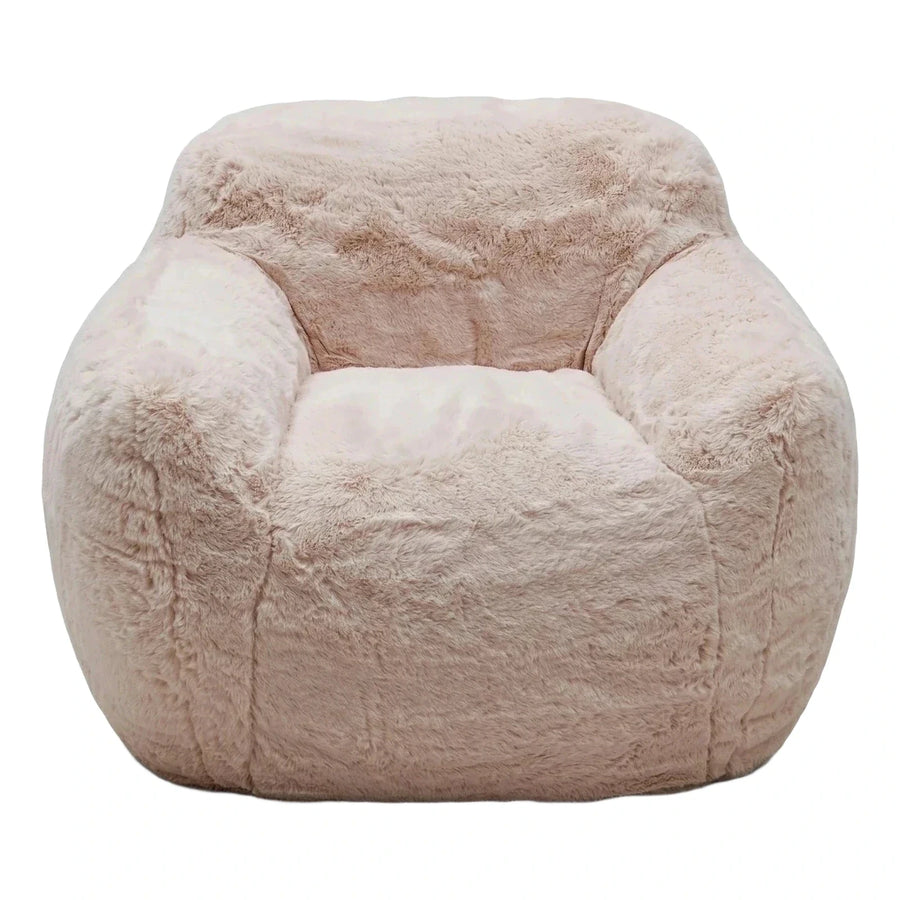 Plush Cream Fabric Lounge Chair