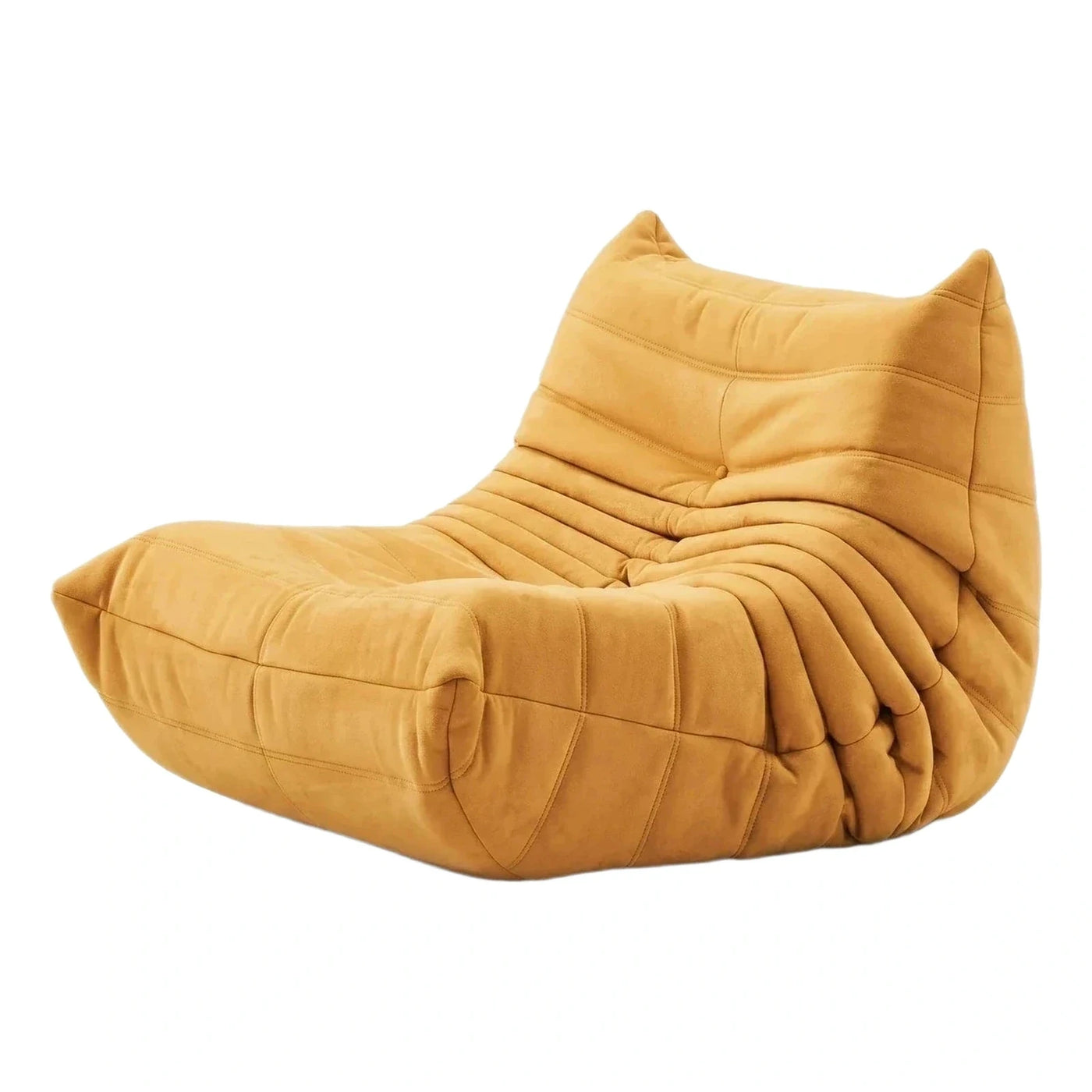 Mustard Yellow Plush Floor Lounge Chair