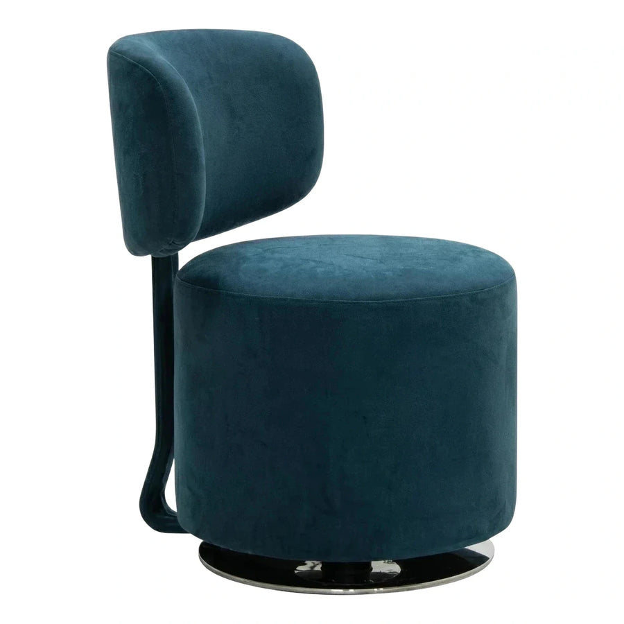 Modern Teal Velvet Swivel Lounge Chair