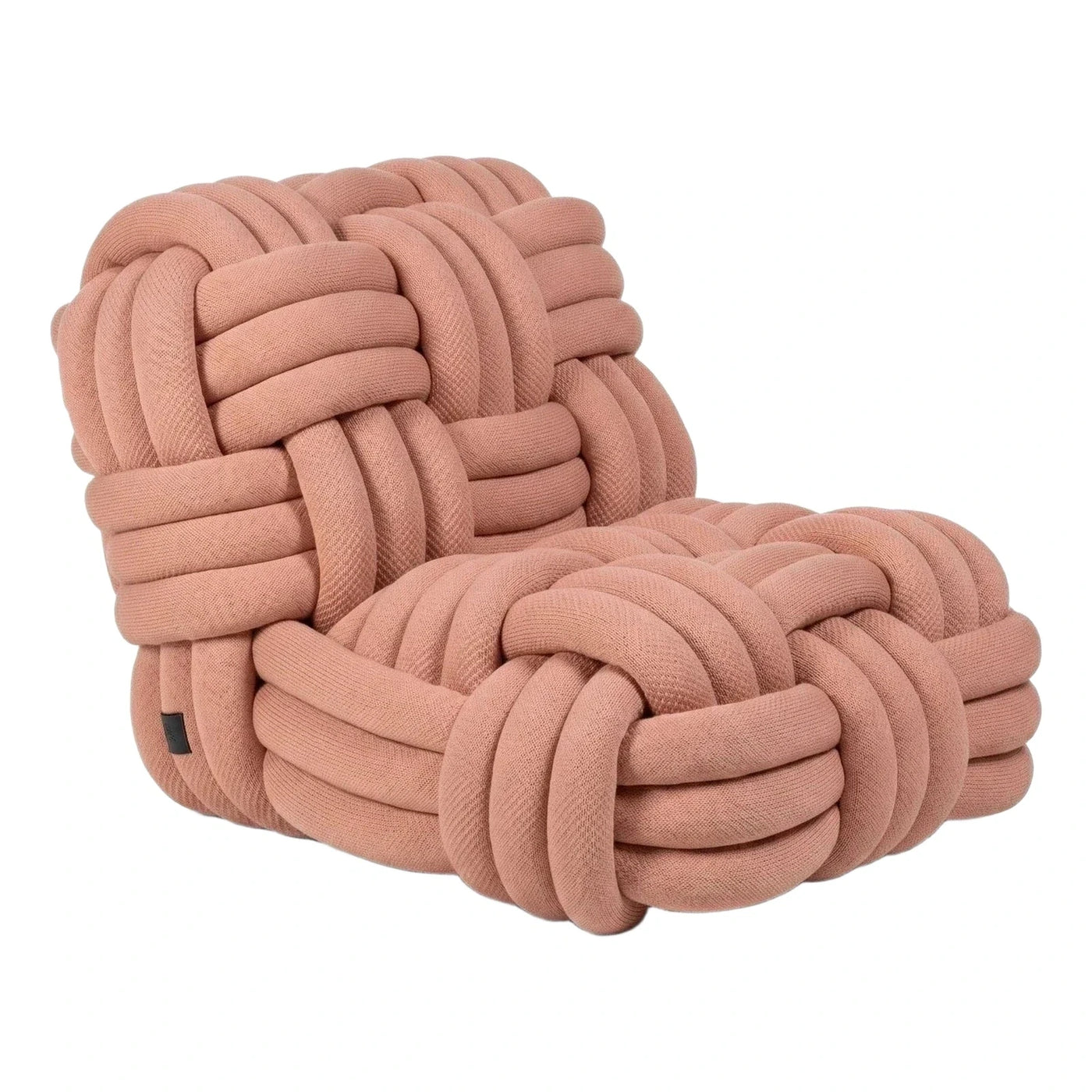 Sculptural Knotted Cord Lounge Chair Pink