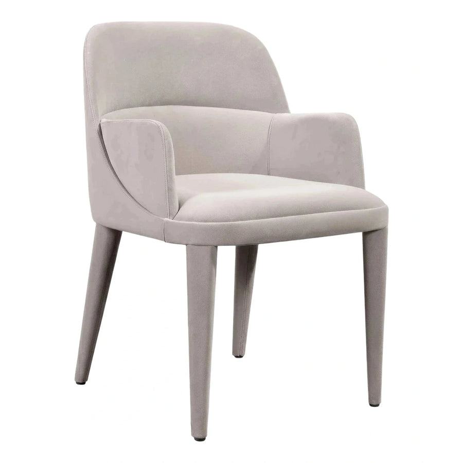 Modern Grey Upholstered Armchair with Tapered Legs