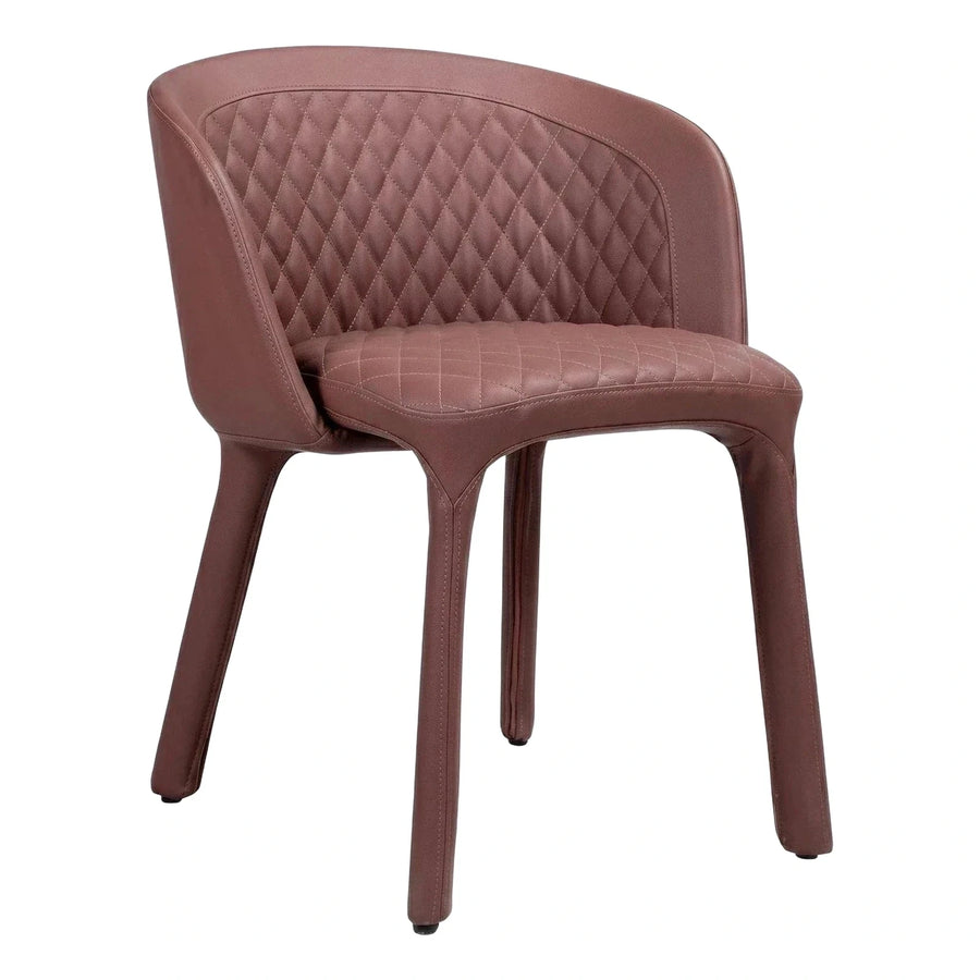 Modern Quilted Leather Dining Chair with Upholstered Legs