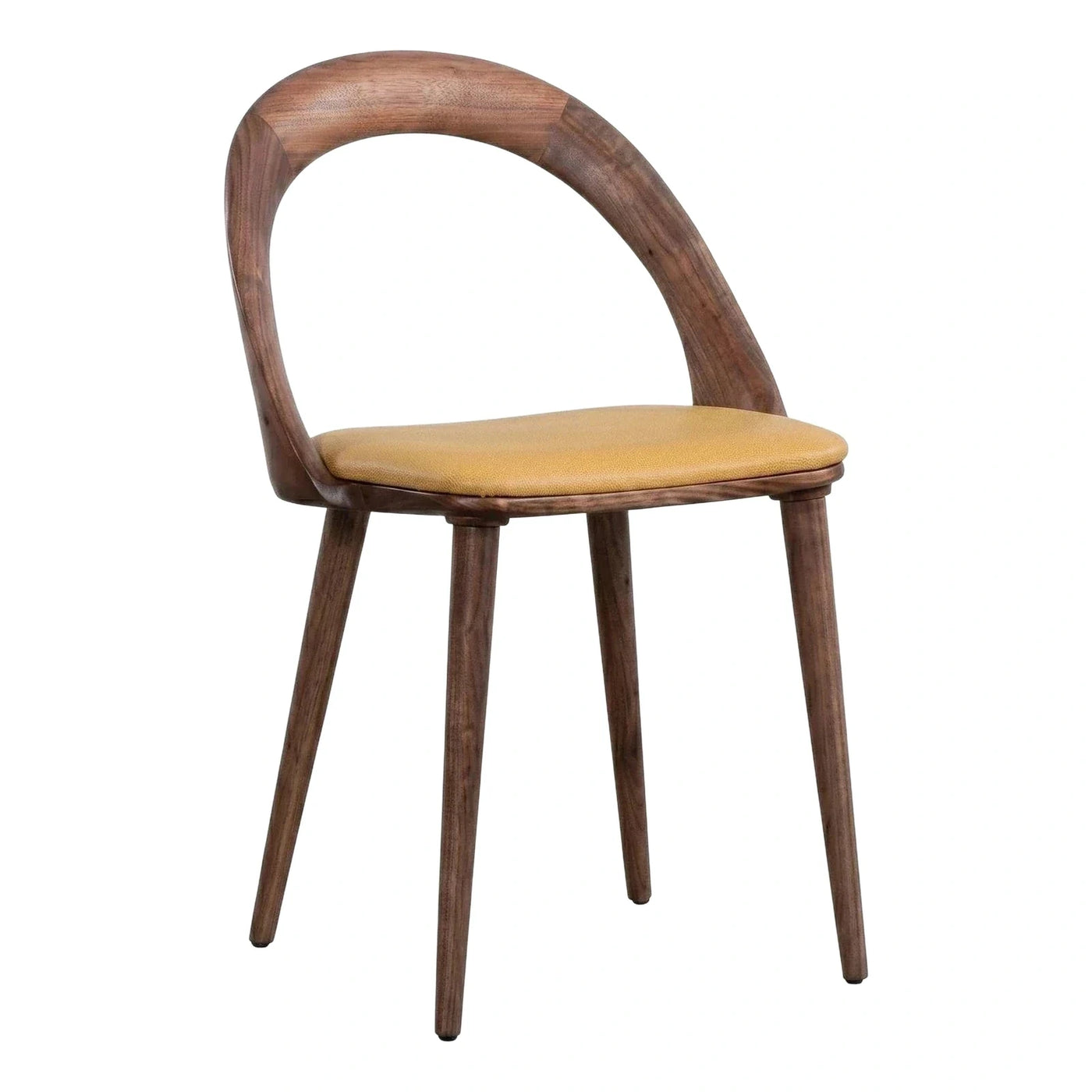 Modern Wooden Dining Chair with Leather Seat