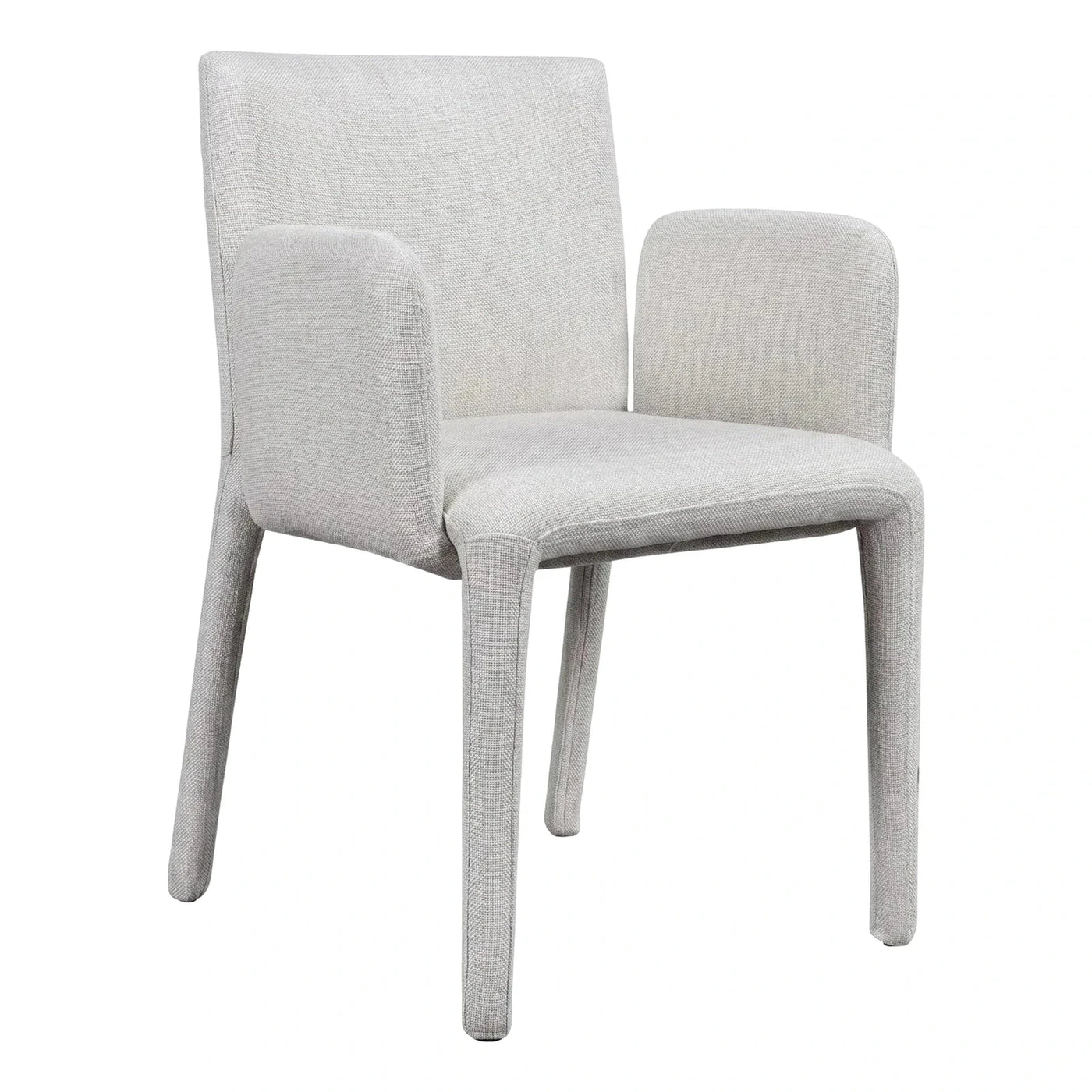 Modern Fully Upholstered Dining Chair Light Grey Fabric