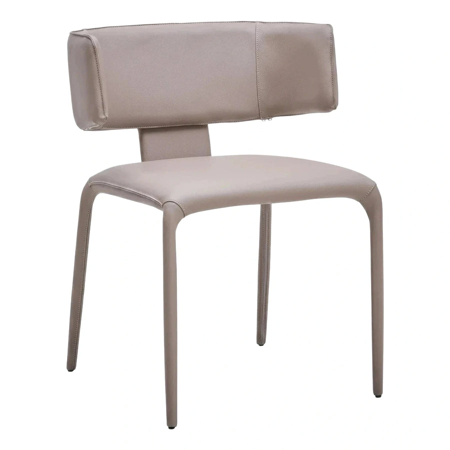 Modern Fully Upholstered Dining Chair in Taupe