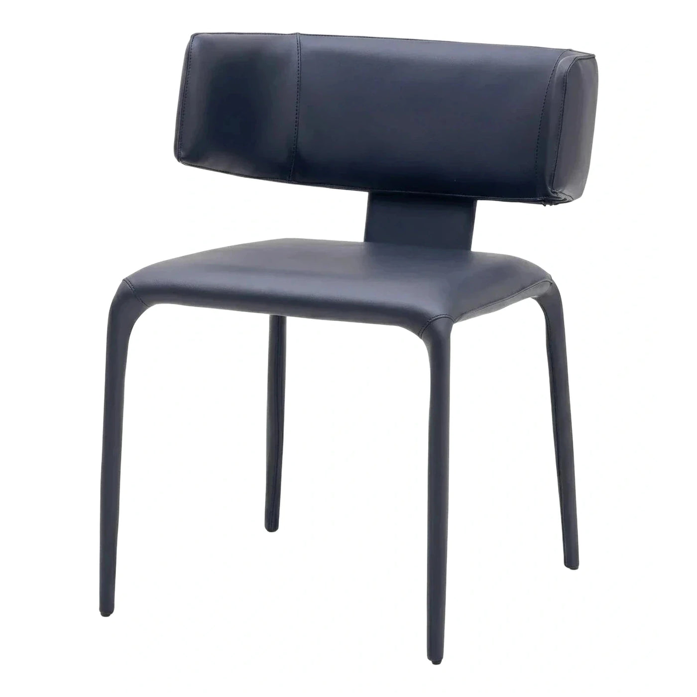 Modern Navy Blue Leather Dining Chair