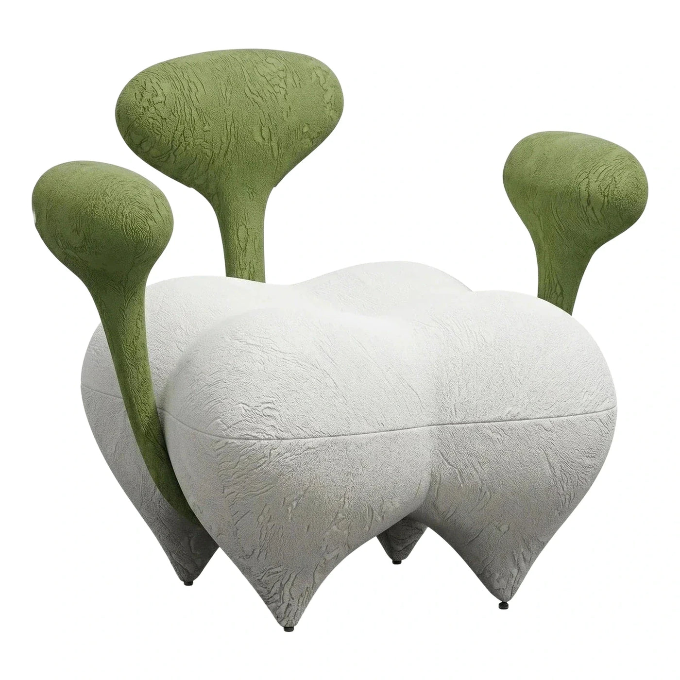 Organic Green and White Sculptural Lounge Chair