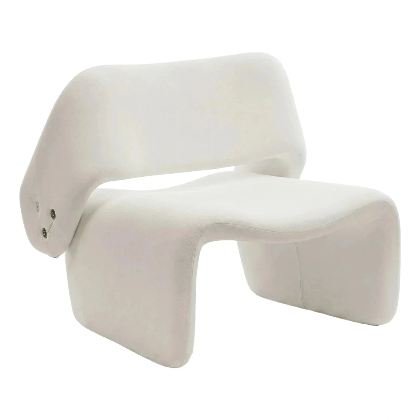 White Sculptural Boucle Lounge Chair