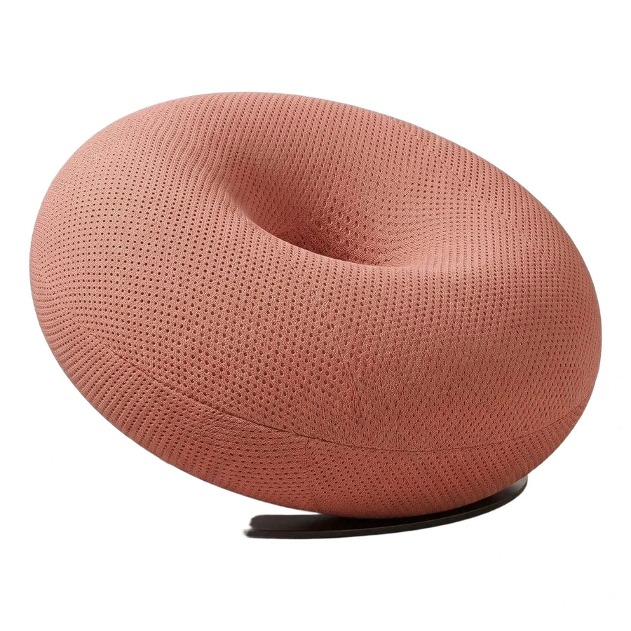 Modern Round Swivel Lounge Chair Textured Fabric