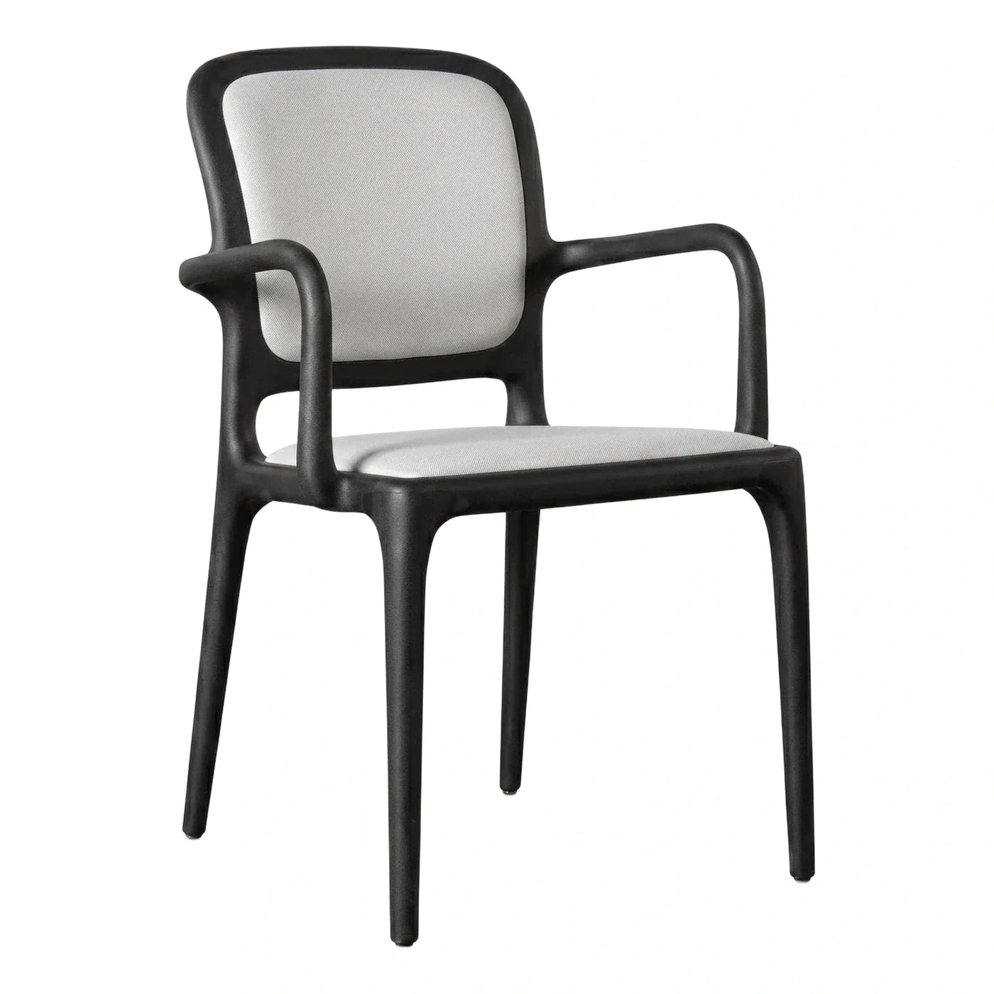 Modern Black Armchair with White Upholstered Seat