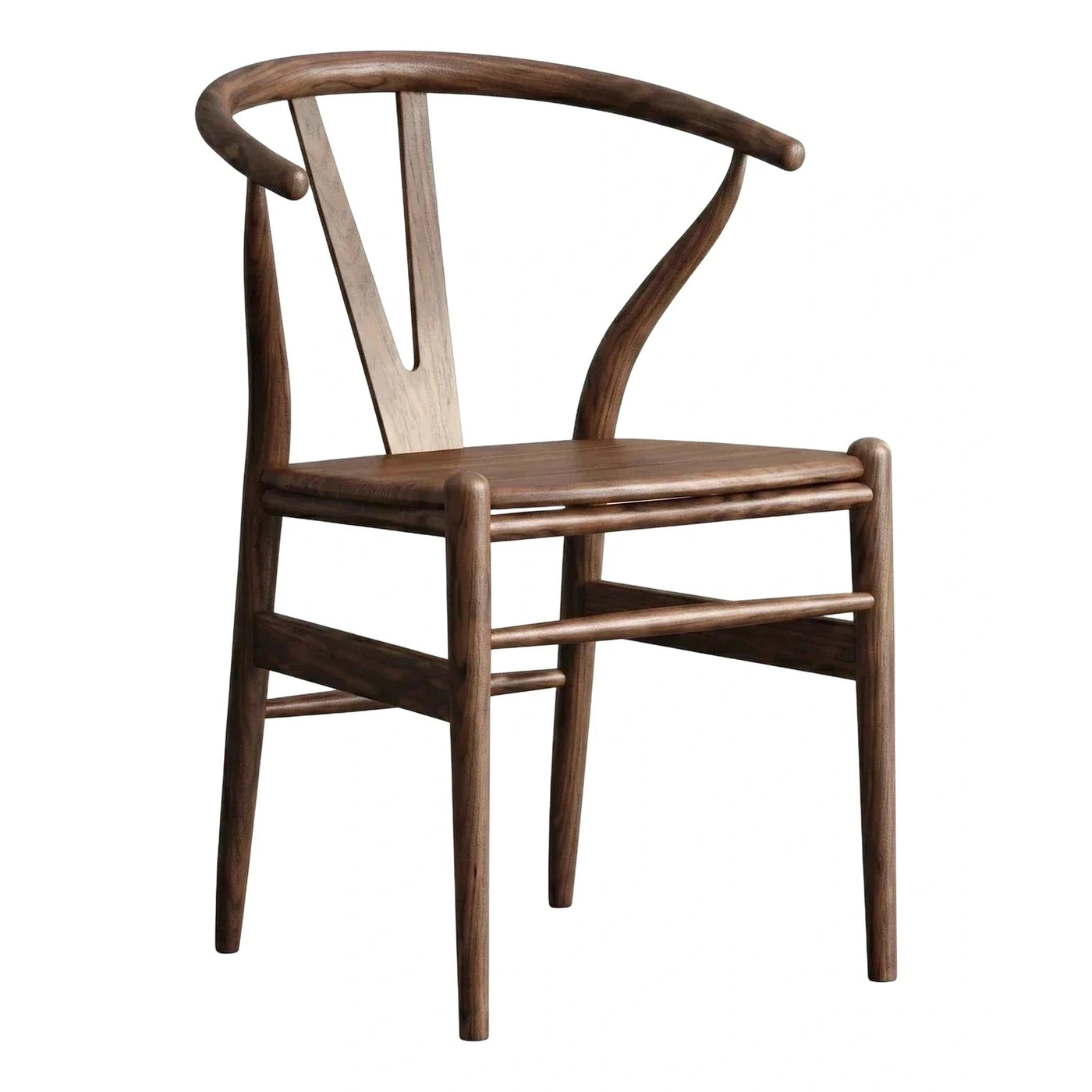 Dark Walnut Solid Wood Wishbone Dining Chair
