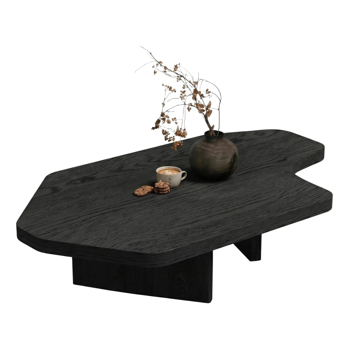 Black Organic Wood Grain Coffee Table
