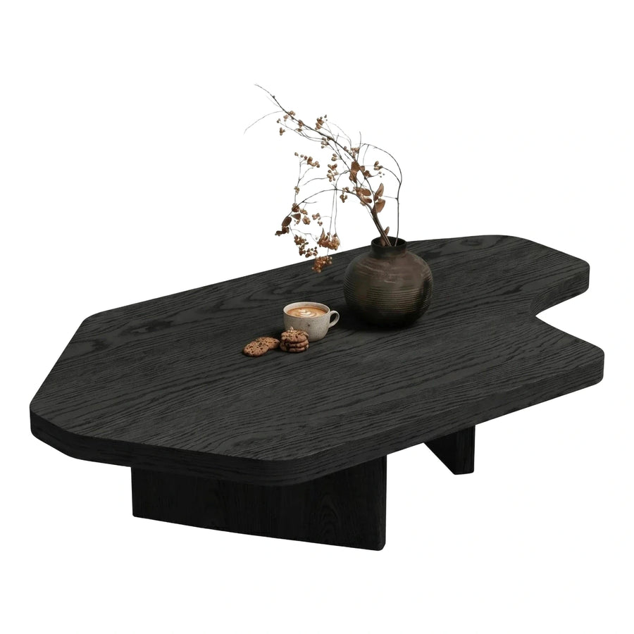 Black Organic Wood Grain Coffee Table