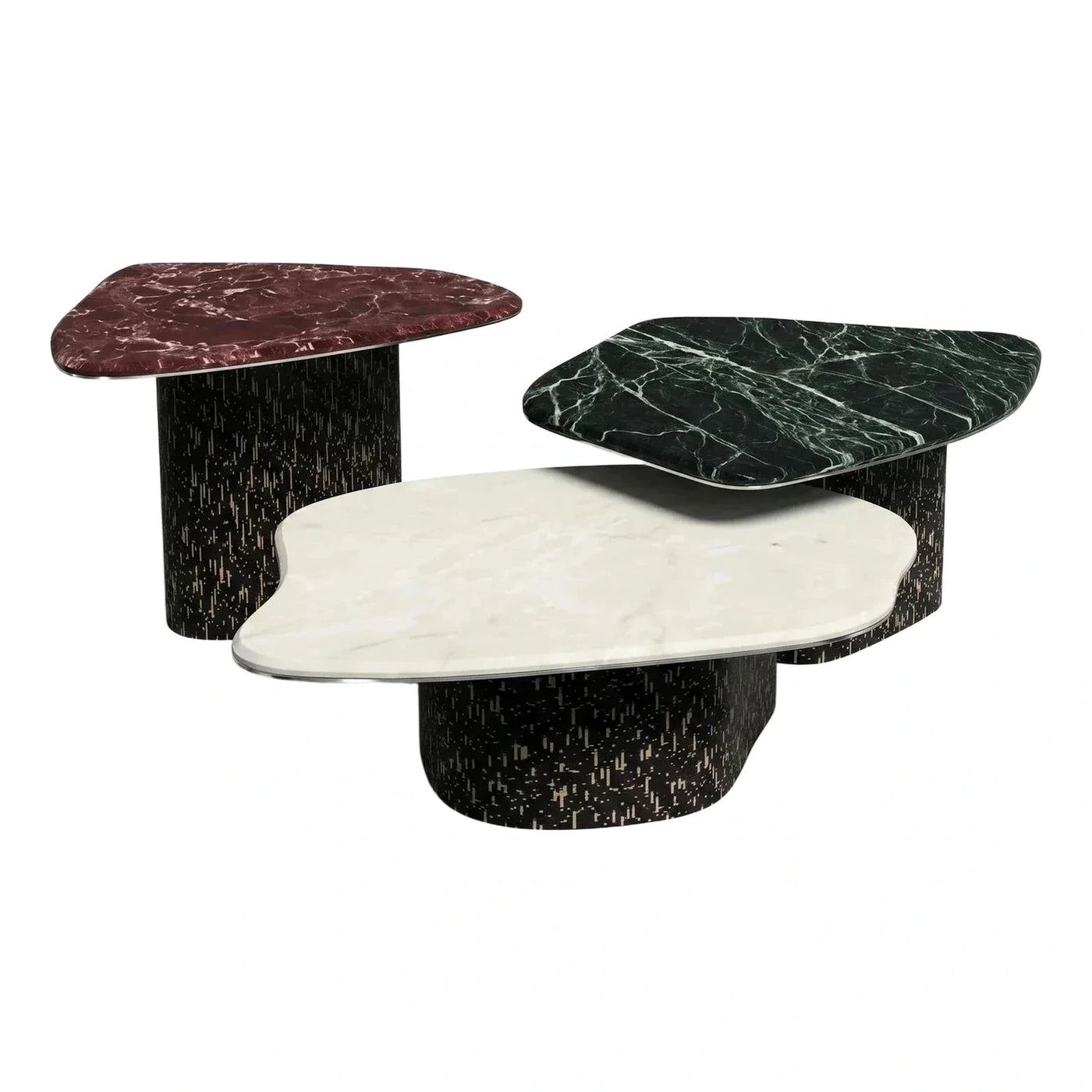Modern Organic Marble Top Coffee Table Set