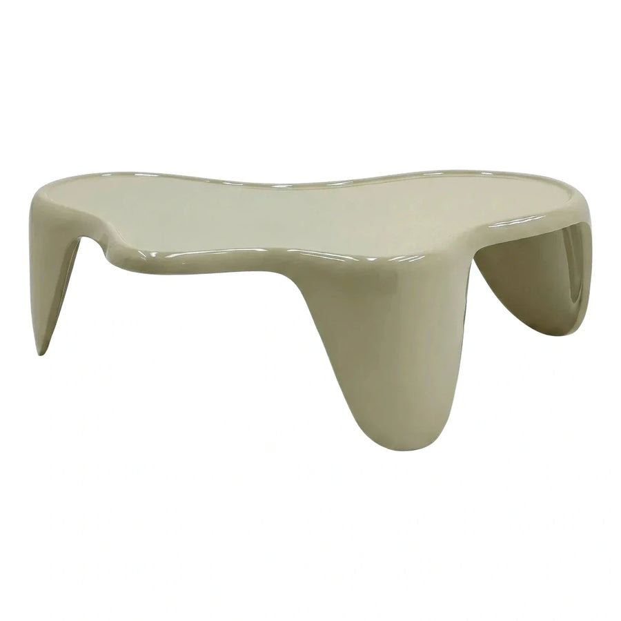 Modern Organic High Gloss Coffee Table Cream
