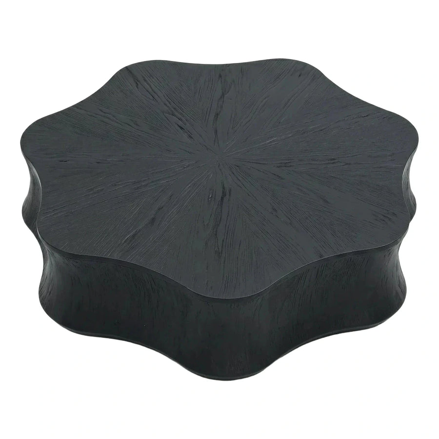 Black Scalloped Edge Organic Wood Coffee Table