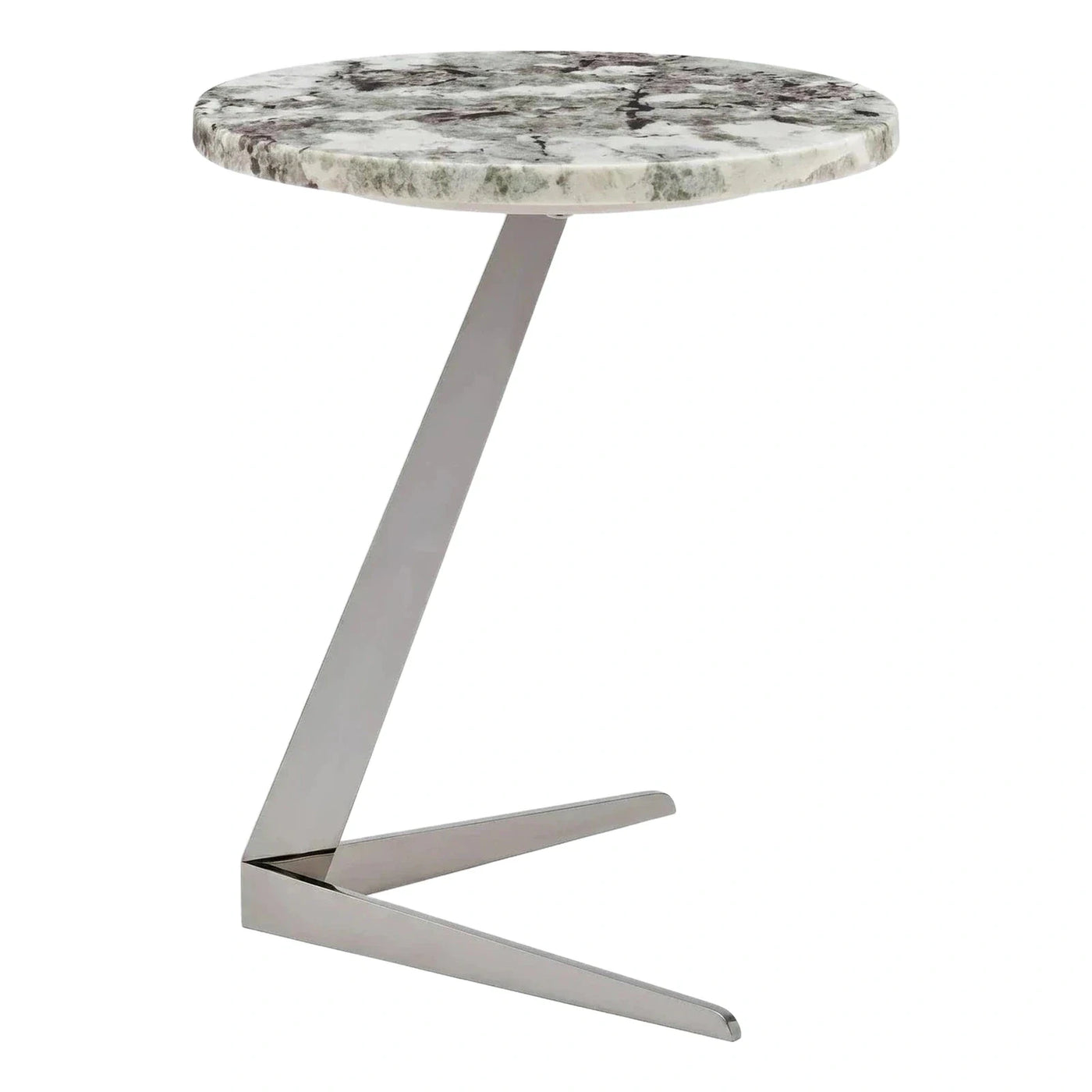 Round Marble Top Z-Base Side Table