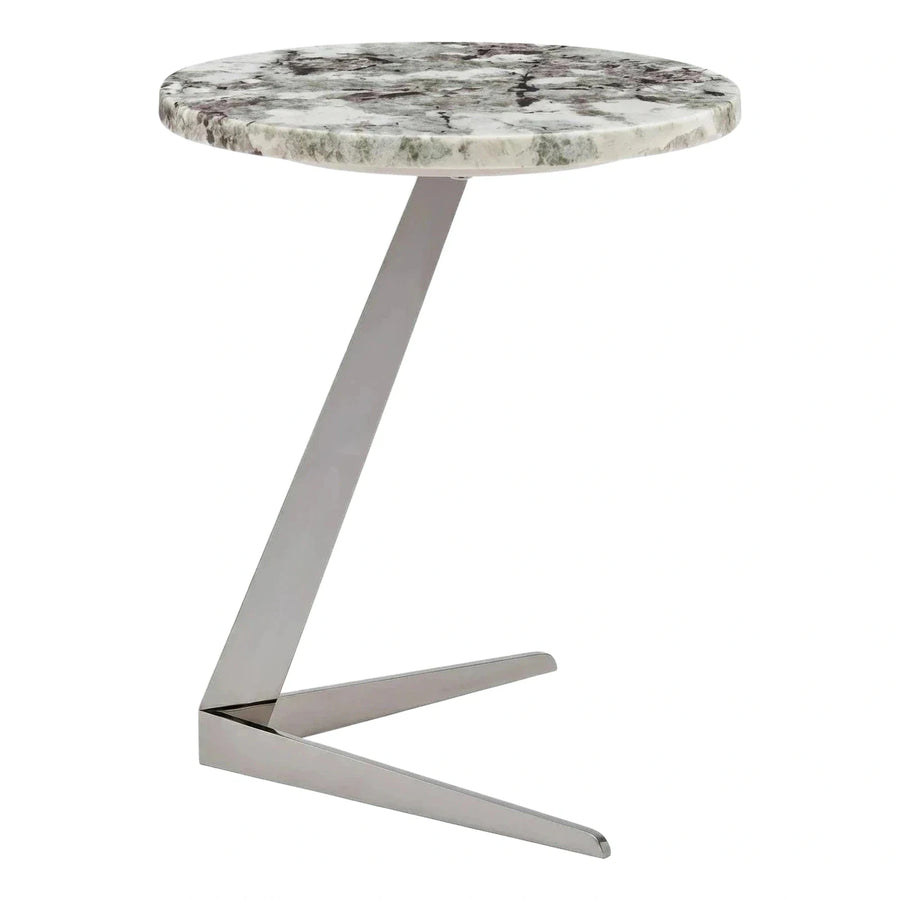 Round Marble Top Z-Base Side Table