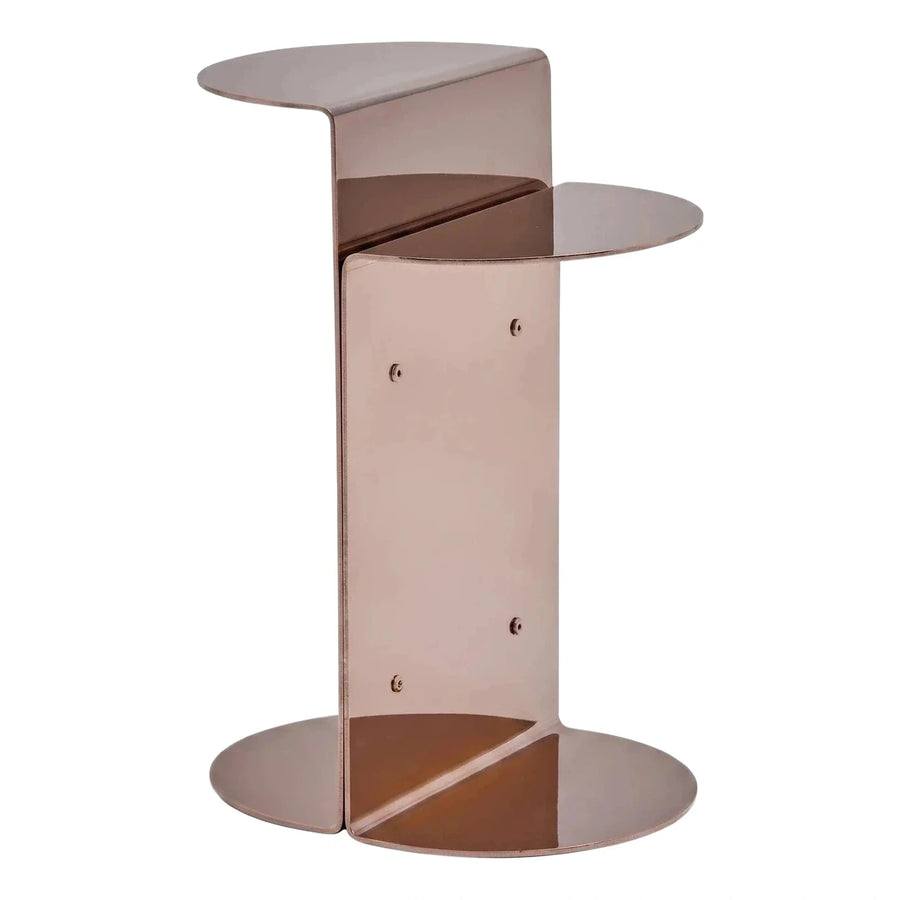 Modern Metal Side Table with Dual Surfaces