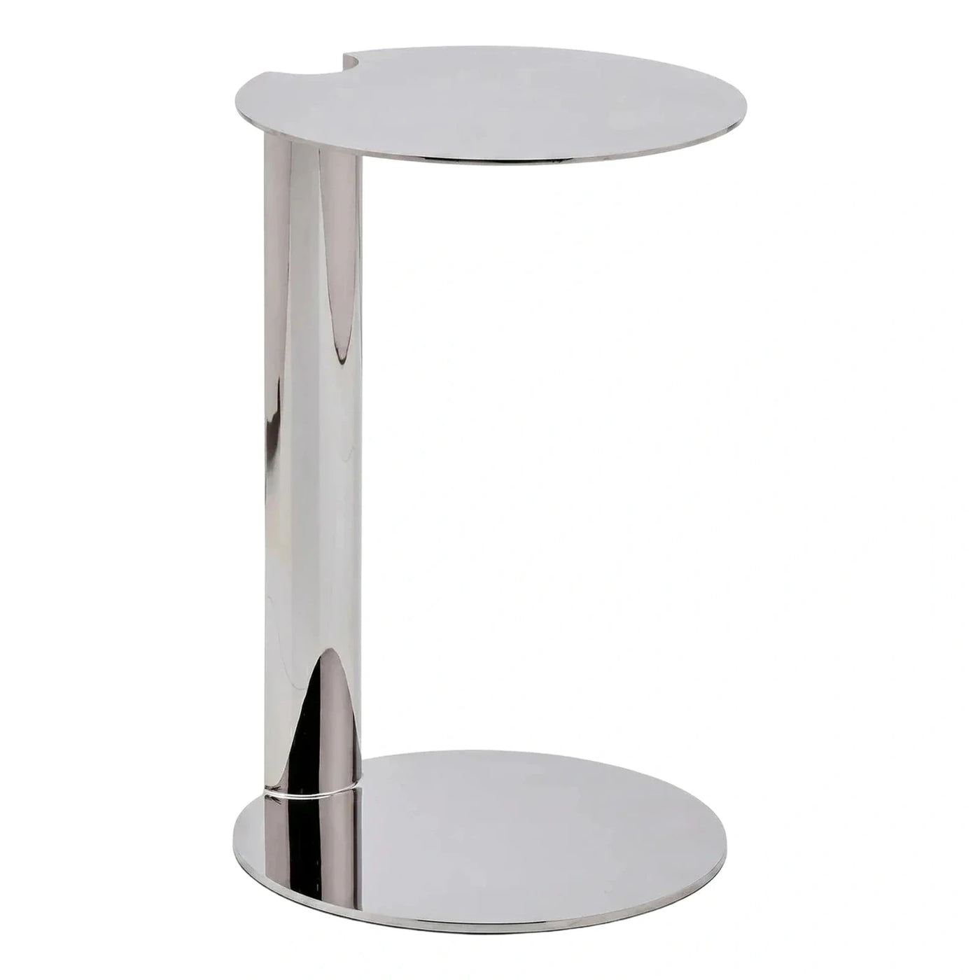 Modern Polished Chrome Round Side Table