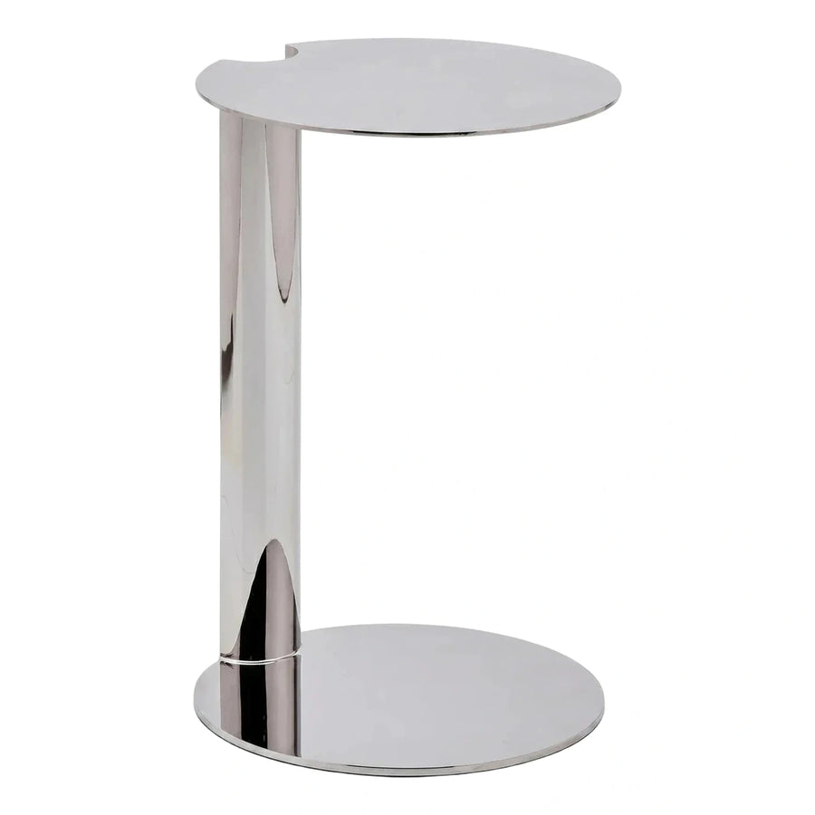 Modern Polished Chrome Round Side Table