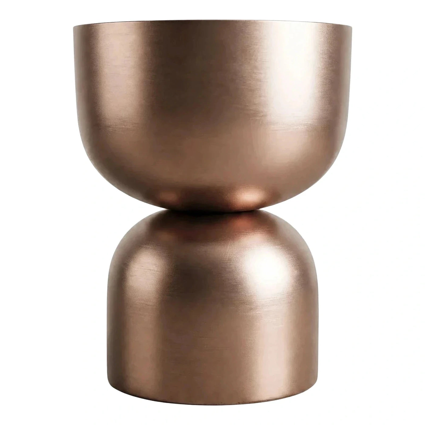 Brushed Bronze Metal Bowl Side Table