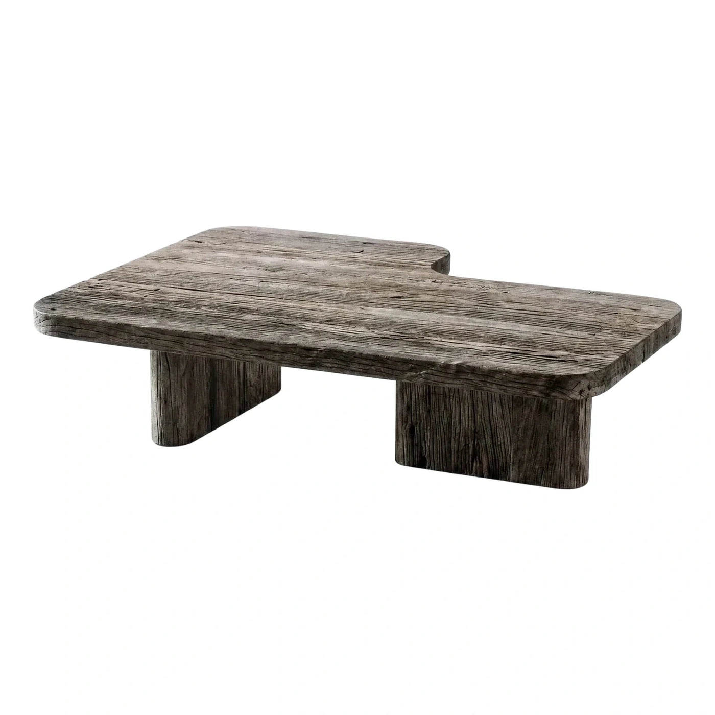 Rustic Weathered Wood Organic Coffee Table