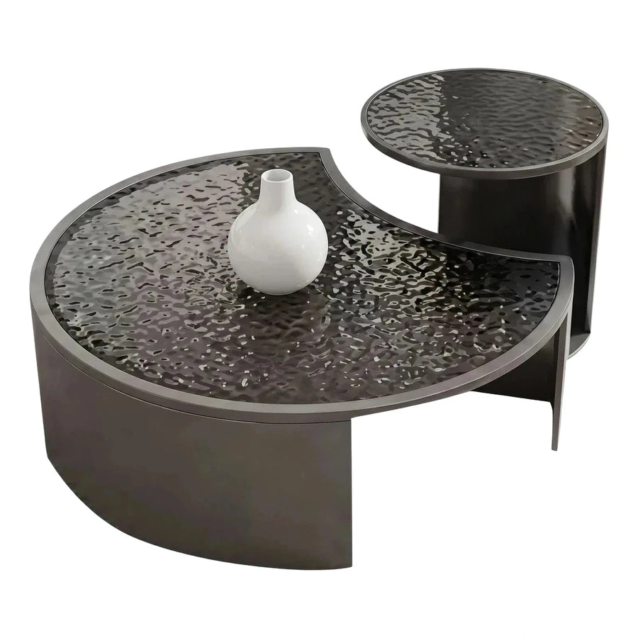 Modern Hammered Texture Coffee Table Set