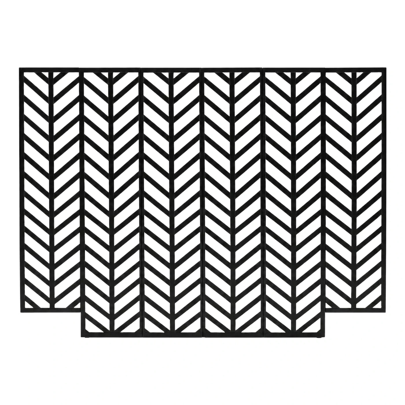 Six Panel Black Chevron Folding Room Divider