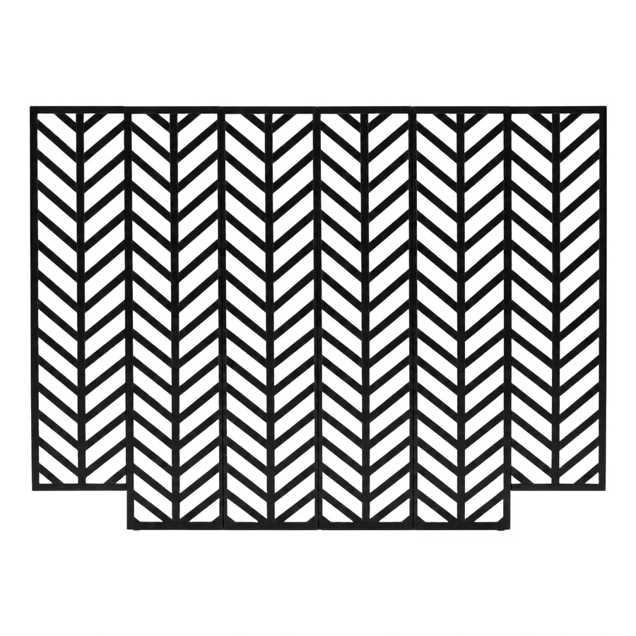 Six Panel Black Chevron Folding Room Divider