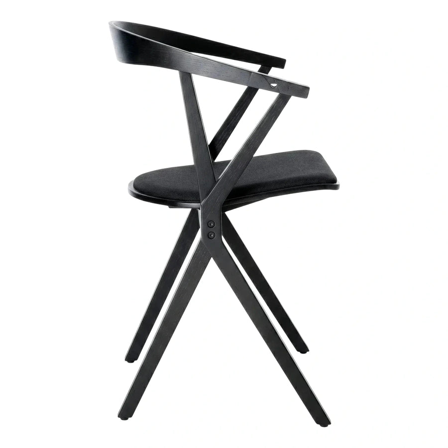 Modern Black Wood X-Frame Dining Chair